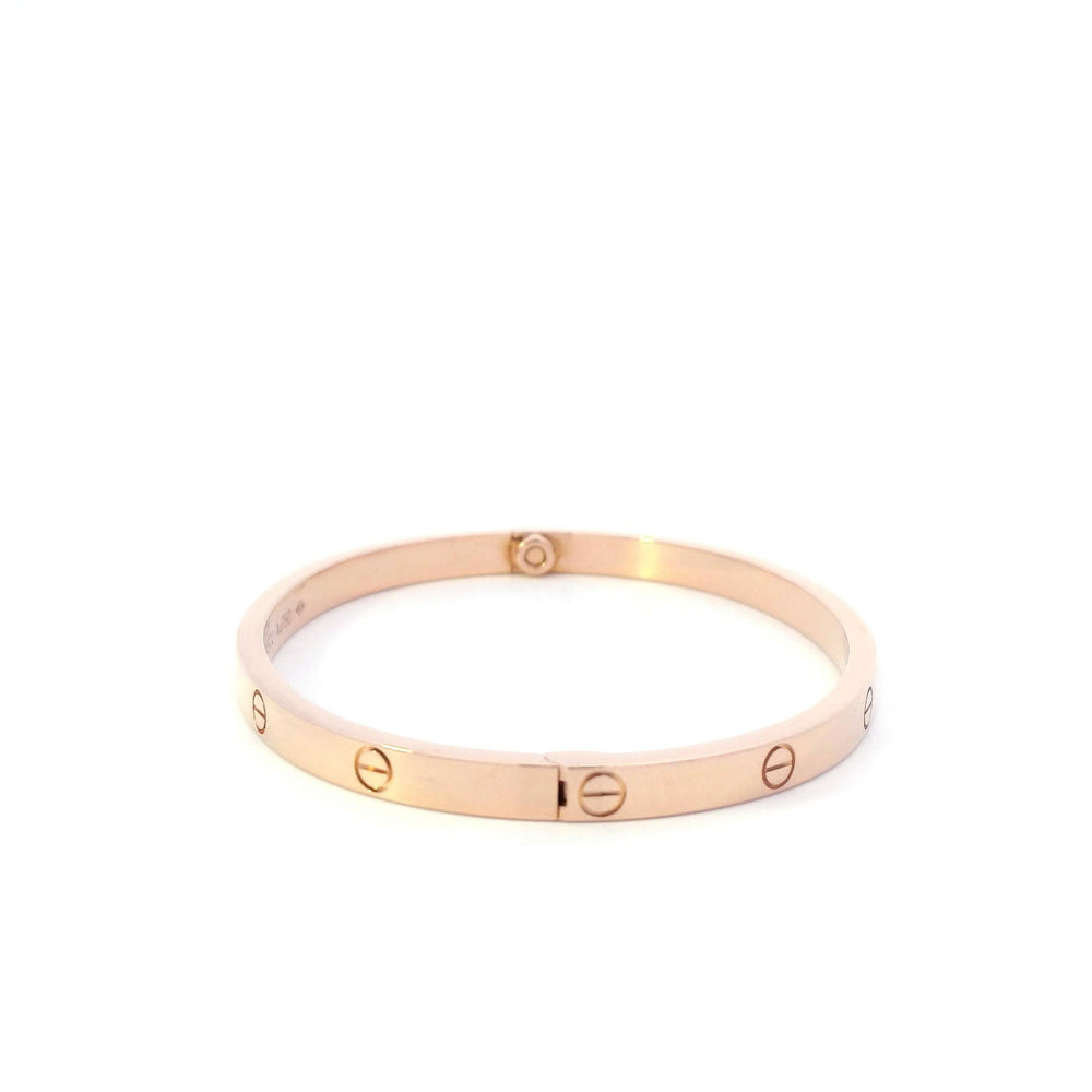 Cartier Thin Love Bracelet 18k Rose Gold Size 15