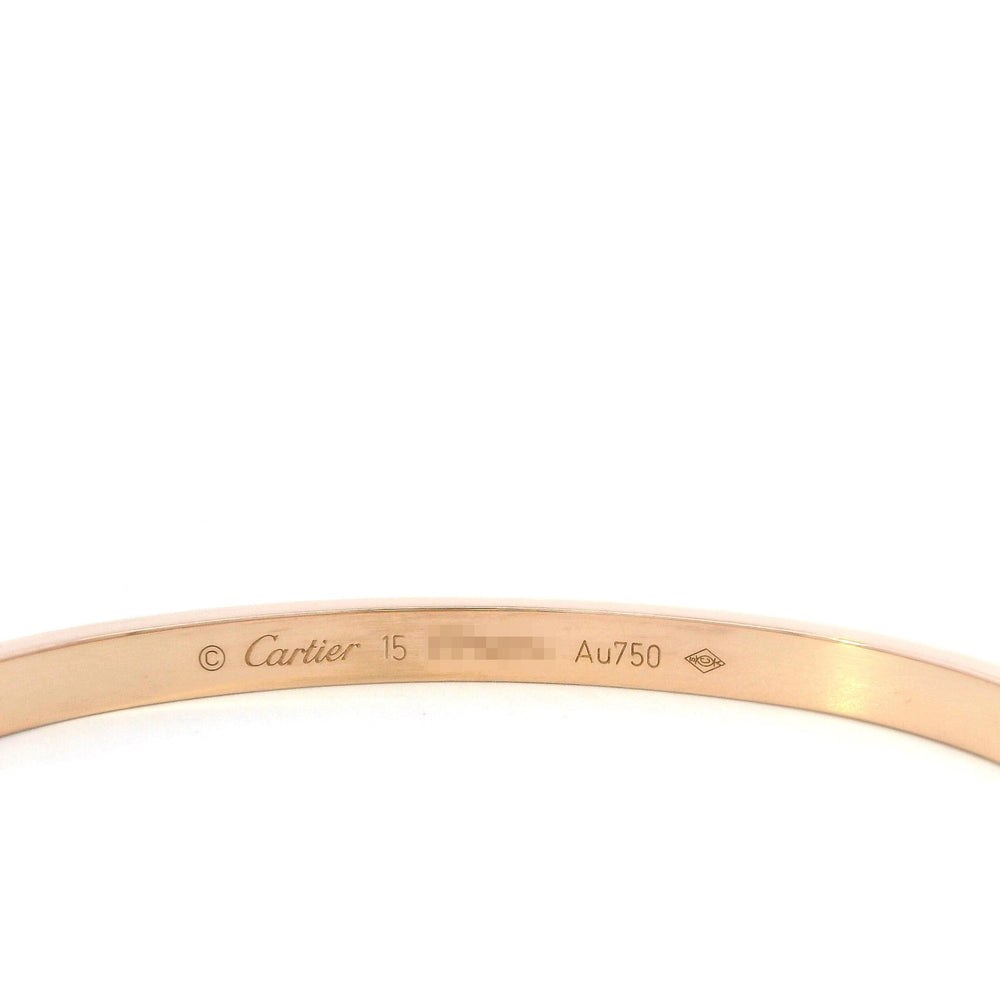 Cartier Thin Love Bracelet 18k Rose Gold Size 15