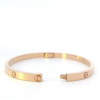 Cartier Thin Love Bracelet 18k Rose Gold Size 15