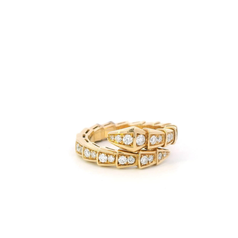 Bvlgari Serpenti Diamond Ring in 18k Yellow Gold for Women