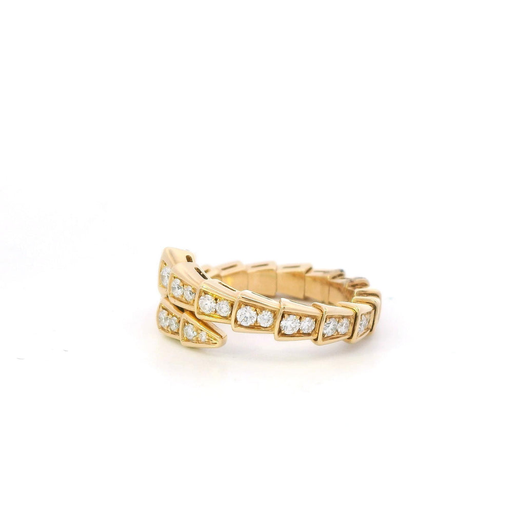 Bvlgari Serpenti Diamond Ring in 18k Yellow Gold for Women