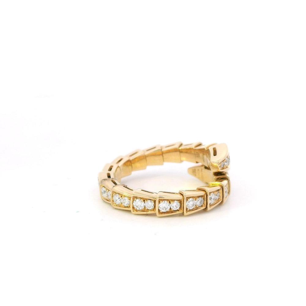 Bvlgari Serpenti Diamond Ring in 18k Yellow Gold for Women