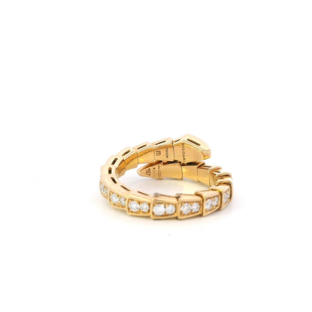 Bvlgari Serpenti Diamond Ring in 18k Yellow Gold for Women