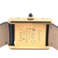 Cartier Tank Small Gold Plated Black Leather Band