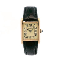 Cartier Tank 20mm 18k Yellow Gold on Leather