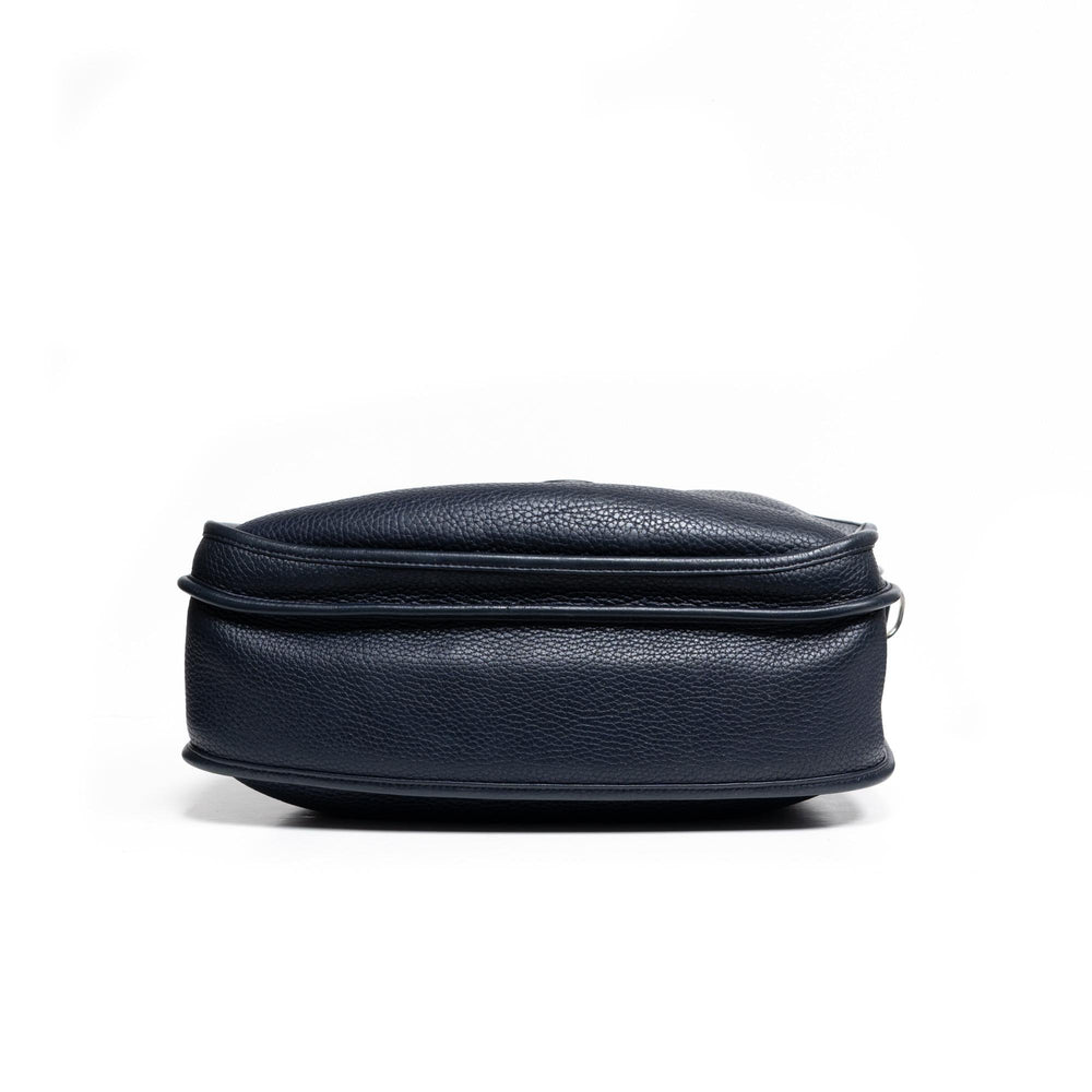 Hermes Evelyne III GM Navy Blue Leather Crossbody Handbag