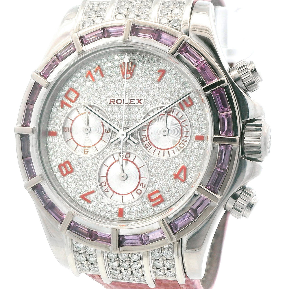 Rolex 116519 Daytona 40mm 18k WG Diamonds on Leather Band