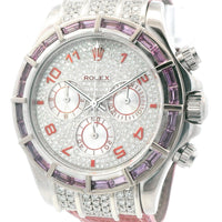 Rolex 116519 Daytona 40mm 18k WG Diamonds on Leather Band