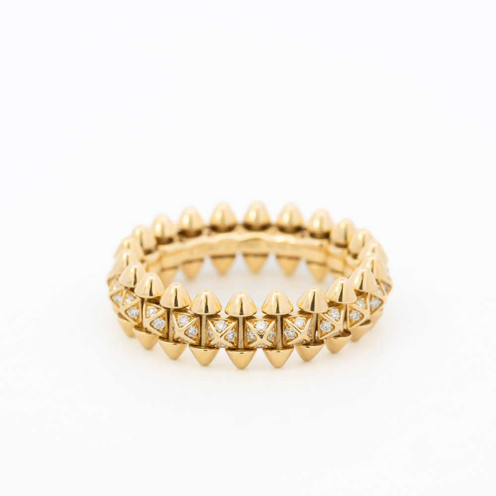Cartier Diamond Clash de Cartier 18k Yellow Gold Ring Size 53