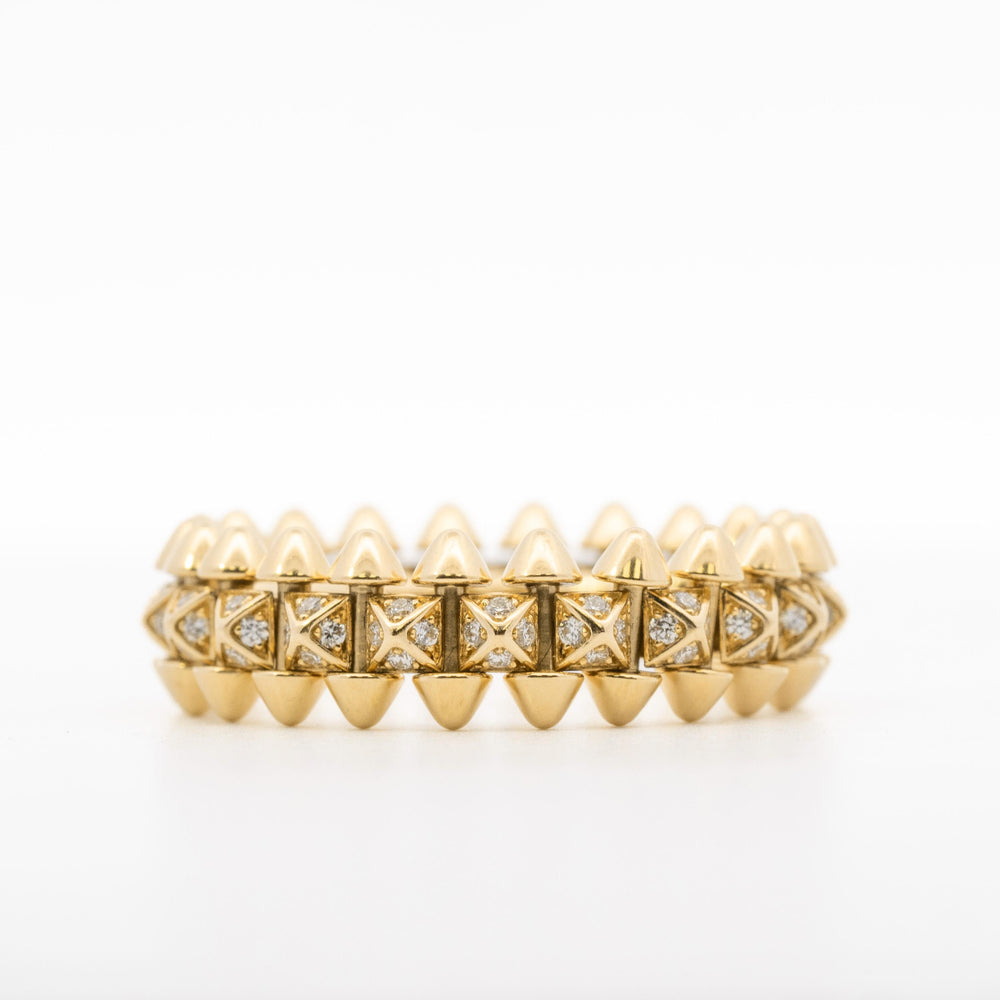 Cartier Diamond Clash de Cartier 18k Yellow Gold Ring Size 53