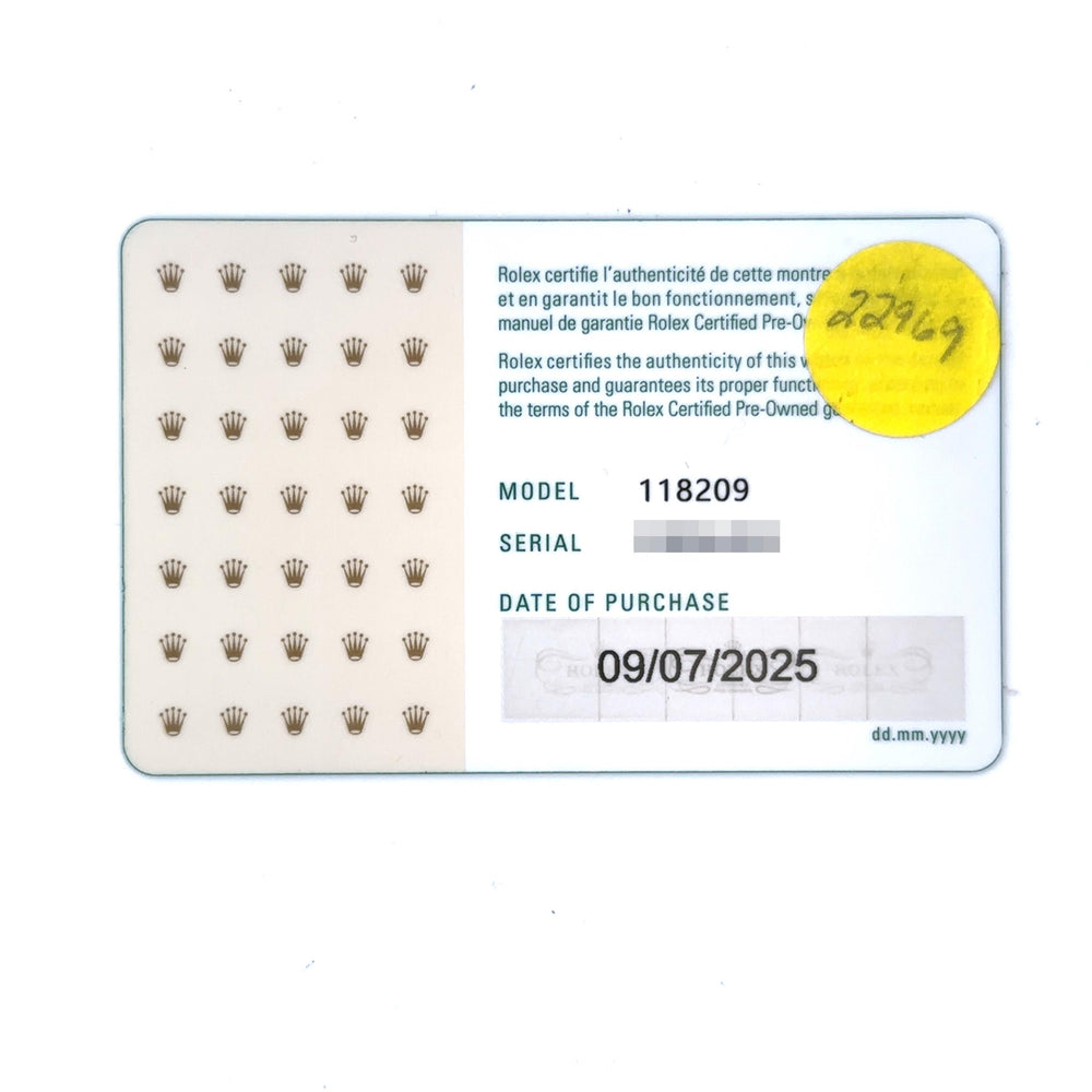 Rolex Day-Date 36mm White Gold Men's Watch 2006 Black Dial 118209