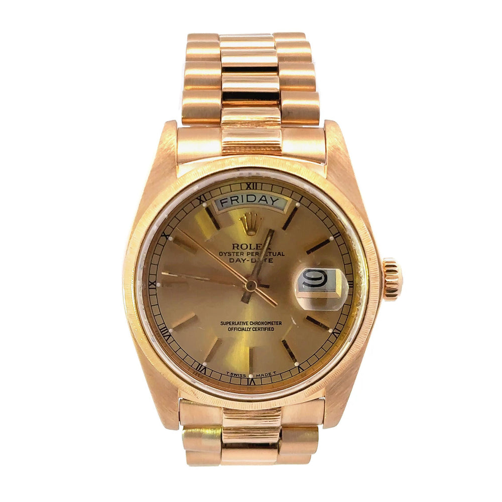 Rolex Day-Date 36mm Men's 18k Gold Watch 1984 18078