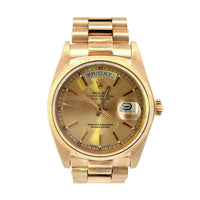 Rolex Day-Date 36mm Men's 18k Gold Watch 1984 18078