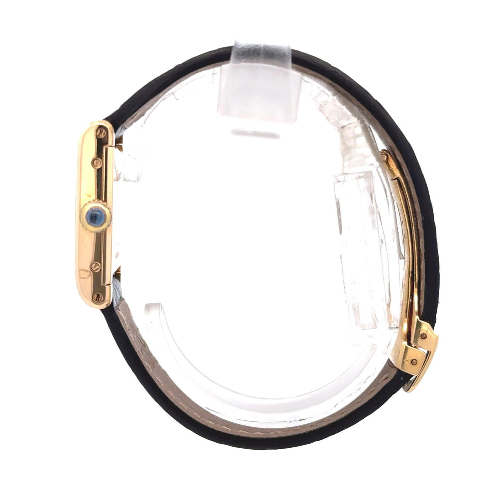 Cartier Tank 18k Gold Watch with Blue Leather Band  028453