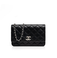 Chanel Black Crystal Star CC Wallet on Chain Crossbody Bag