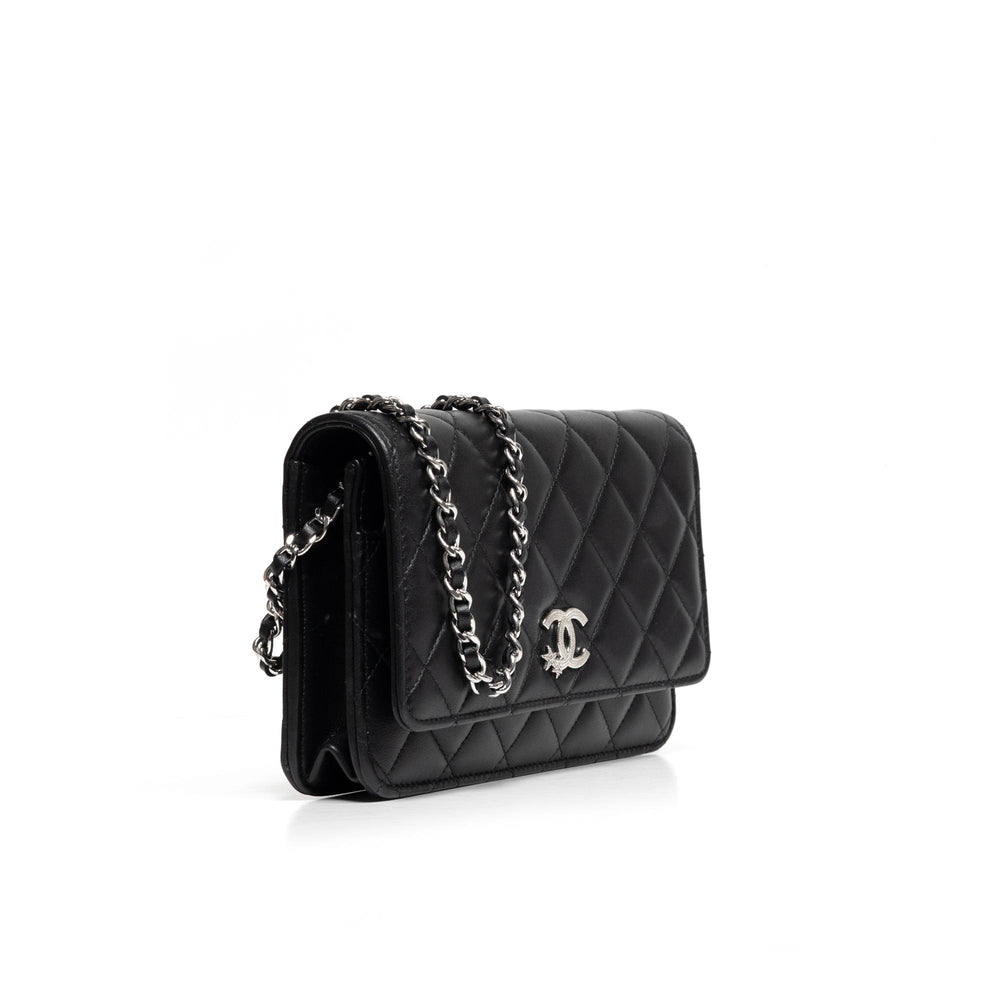 Chanel Black Crystal Star CC Wallet on Chain Crossbody Bag