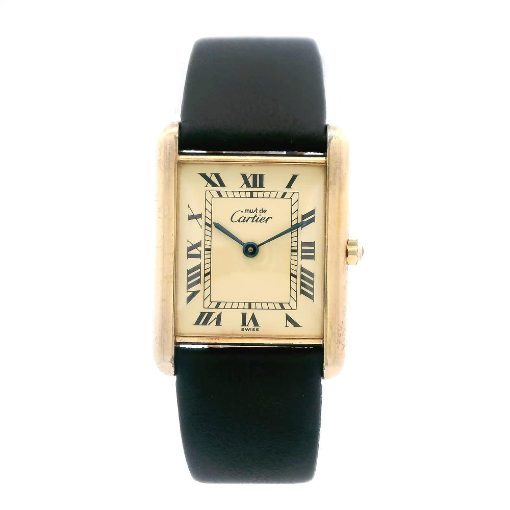 Cartier Tank 23mm Yellow Gold Plated on Leather