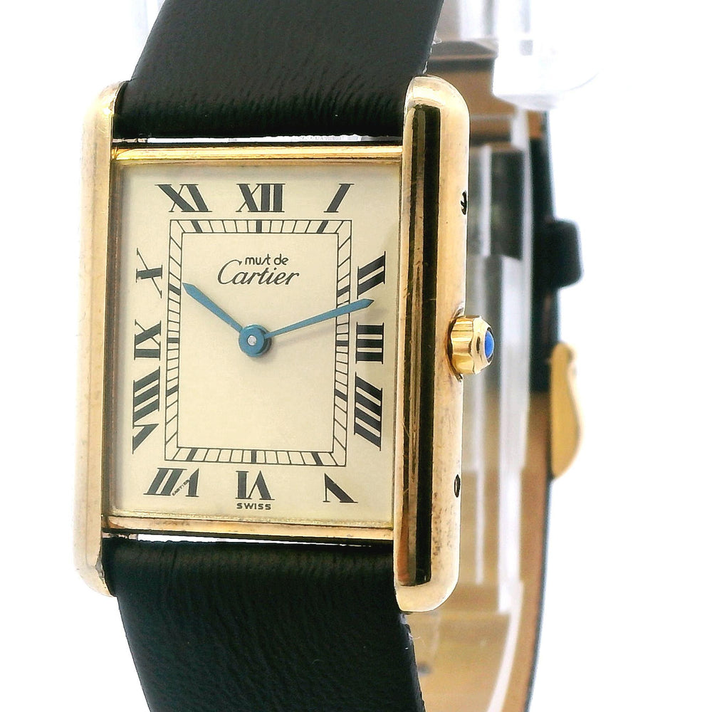 Cartier Tank 23mm Yellow Gold Plated on Leather