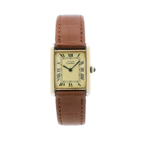 Cartier Tank 23.5mm Silver Gold Plated Custom Band