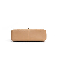 CHANEL Beige Classic Jumbo Double Flap Bag with Gold Hardware