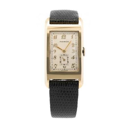 Movado Curviplan Art Deco 23mm 14k GF Engraved Back