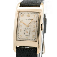 Movado Curviplan Art Deco 23mm 14k GF Engraved Back