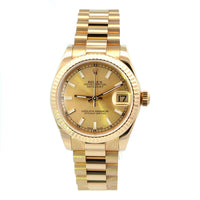 Rolex Datejust 31mm 18k Yellow Gold 178278