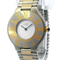 Cartier Must de 21 SS/Yellow Gold Plated 31mm