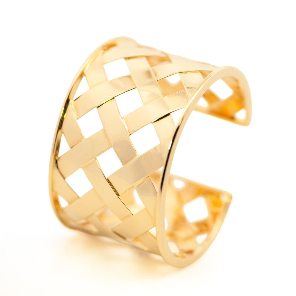 18k Yellow Gold Pie Crust Weave Bracelet