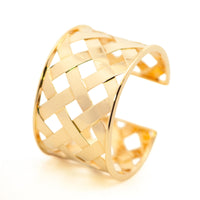 18k Yellow Gold Pie Crust Weave Bracelet