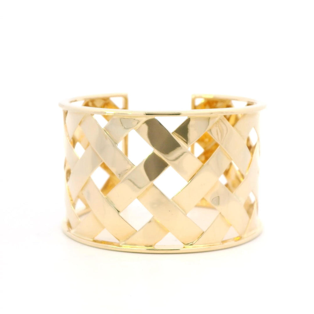 18k Yellow Gold Pie Crust Weave Bracelet