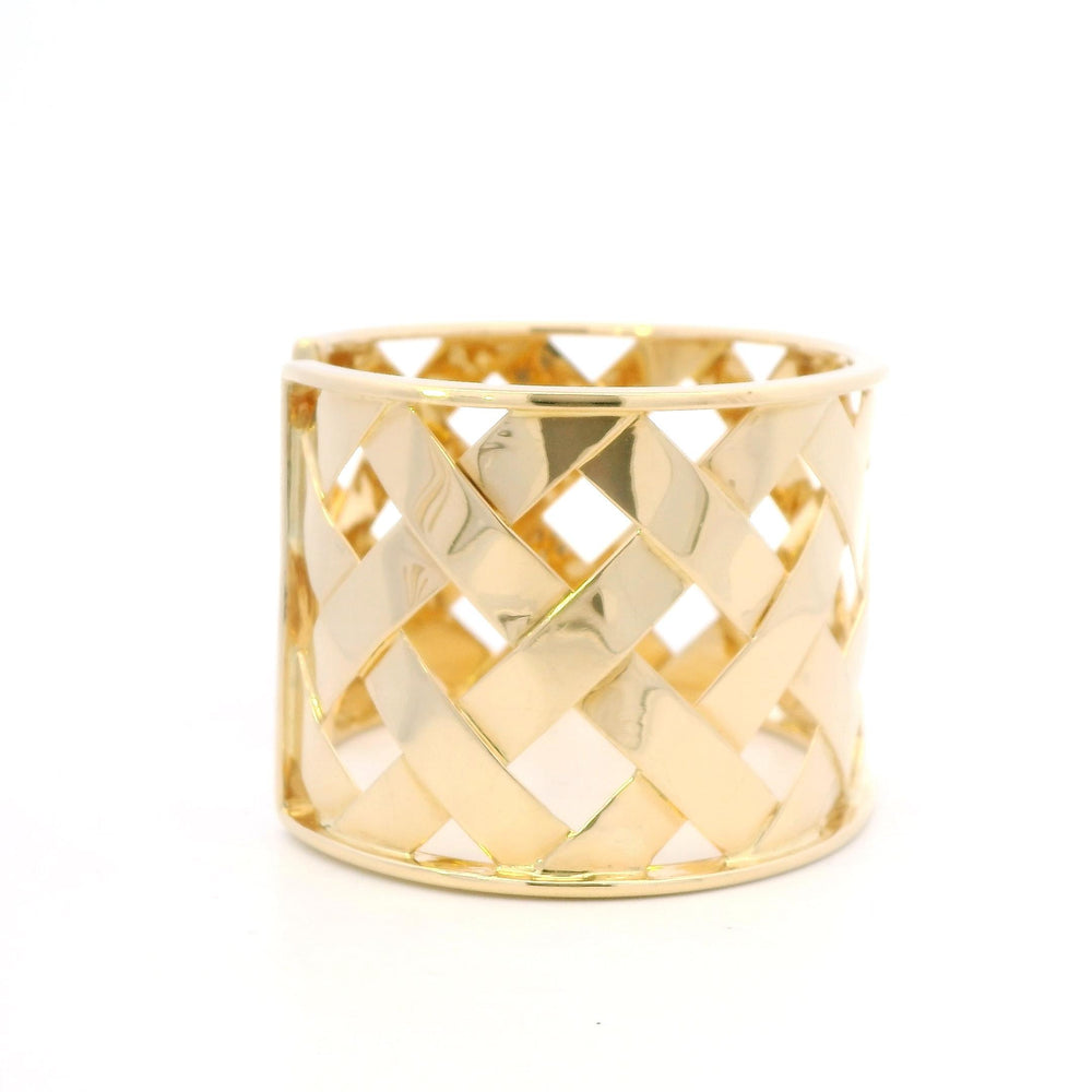 18k Yellow Gold Pie Crust Weave Bracelet