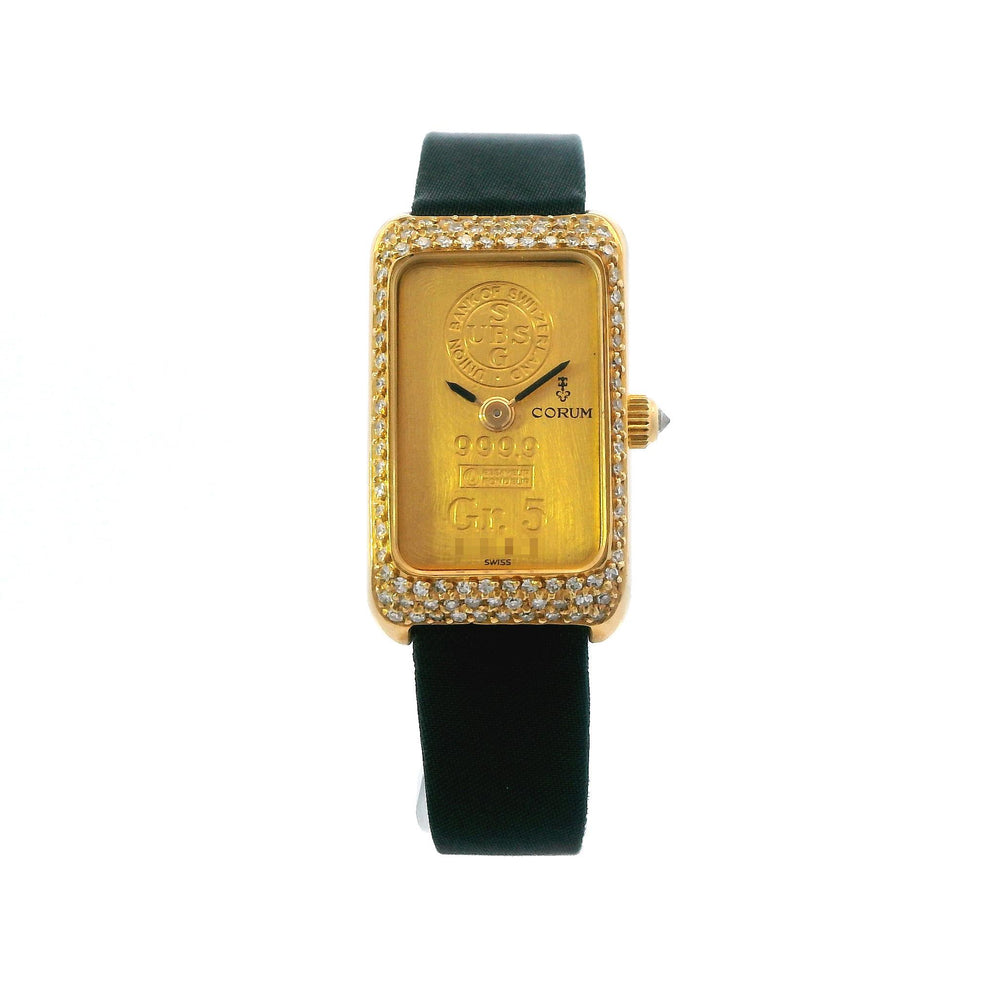 Corum 5g gold bar 18k YG & SS Diamond