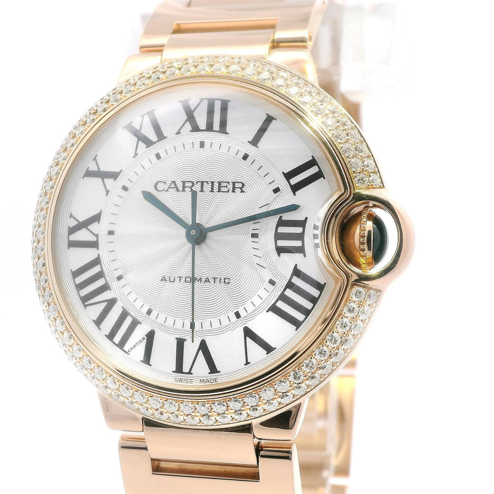 Cartier Balon Bleu 18k Rose Gold Diamond Bezel