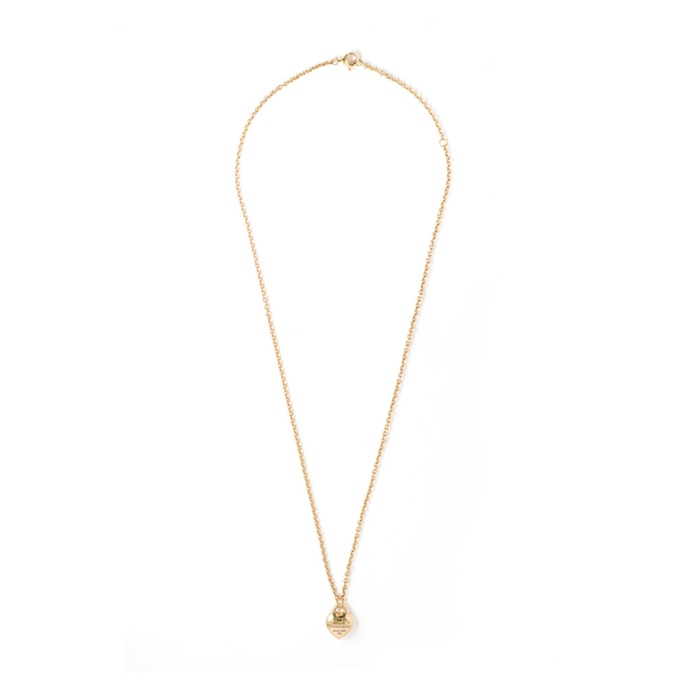 Tiffany & Co Puffed Heart Necklace 18k YG