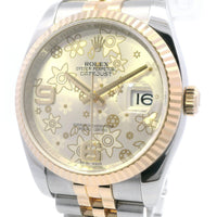 Rolex Datejust 18k YG/SS 36mm 116233 Floral Dial