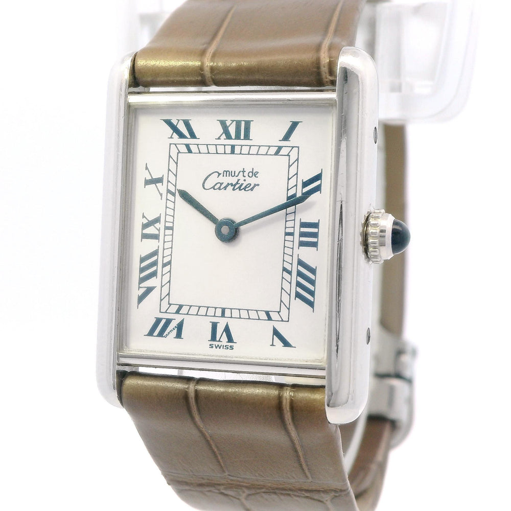 Cartier Tank Silver on Tan Leather band 1616