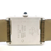 Cartier Tank Silver on Tan Leather band 1616