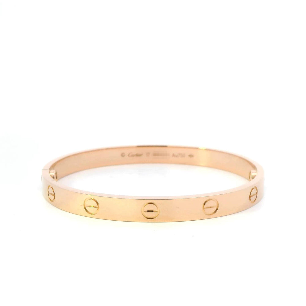 Cartier Love Bracelet 18K Rose Gold Sz 17