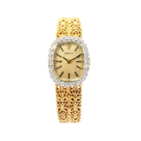 Vintage Ladies Rolex 18ky Mesh Band Diamond Bezel 8199