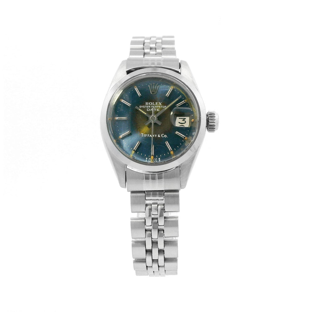 Rolex Date 26mm SS 6916 Tiffany & Co Patina Dial