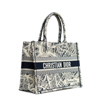 Christian Dior Medium Book Tote in Blue Embroidery