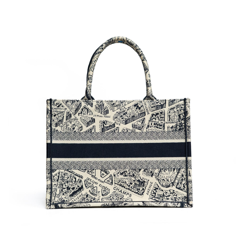 Christian Dior Medium Book Tote in Blue Embroidery
