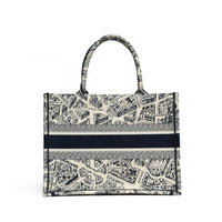 Christian Dior Medium Book Tote in Blue Embroidery