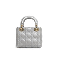Christian Dior Silver Mini Lady Bag