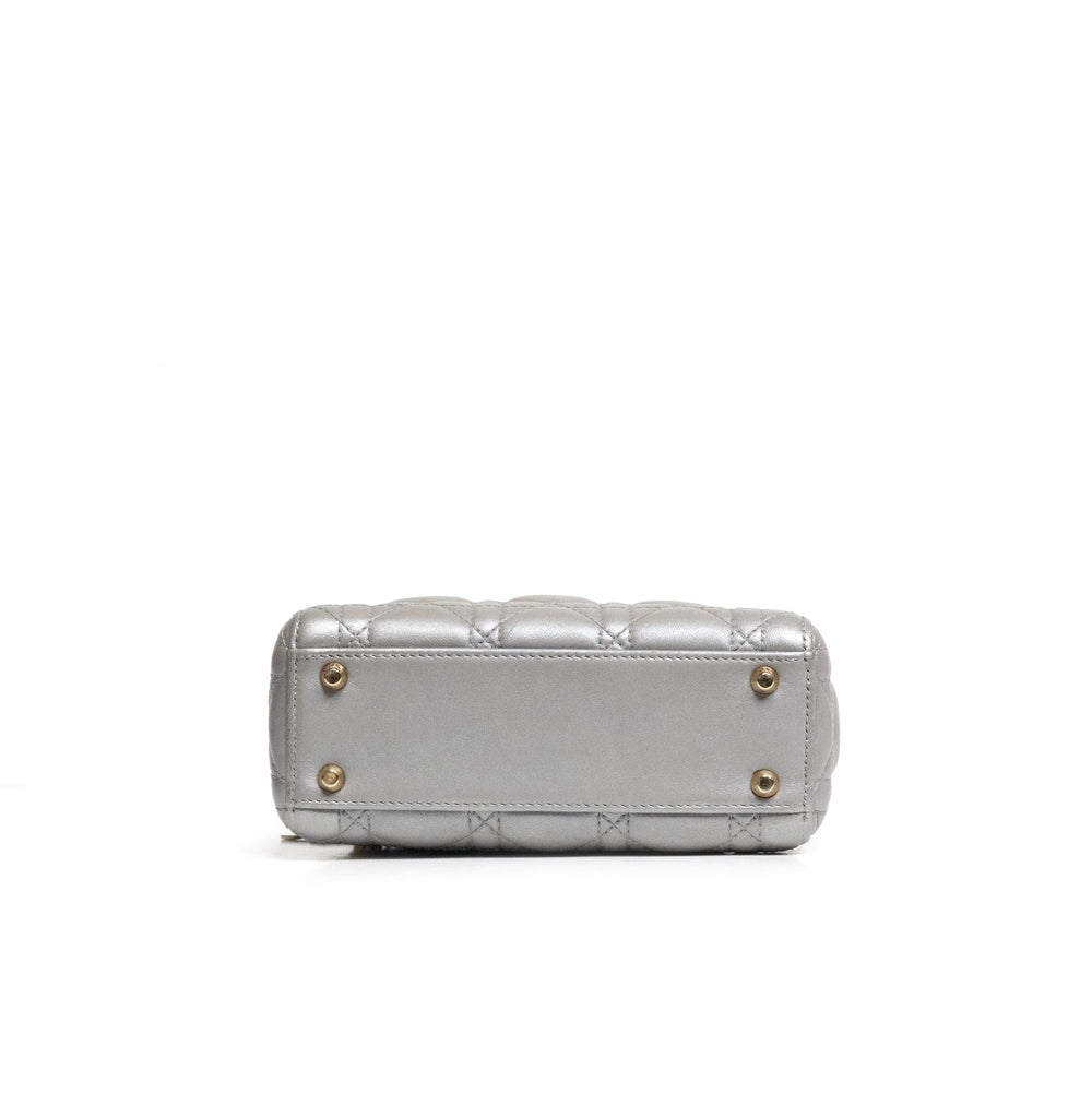 Christian Dior Silver Mini Lady Bag