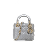 Christian Dior Silver Mini Lady Bag