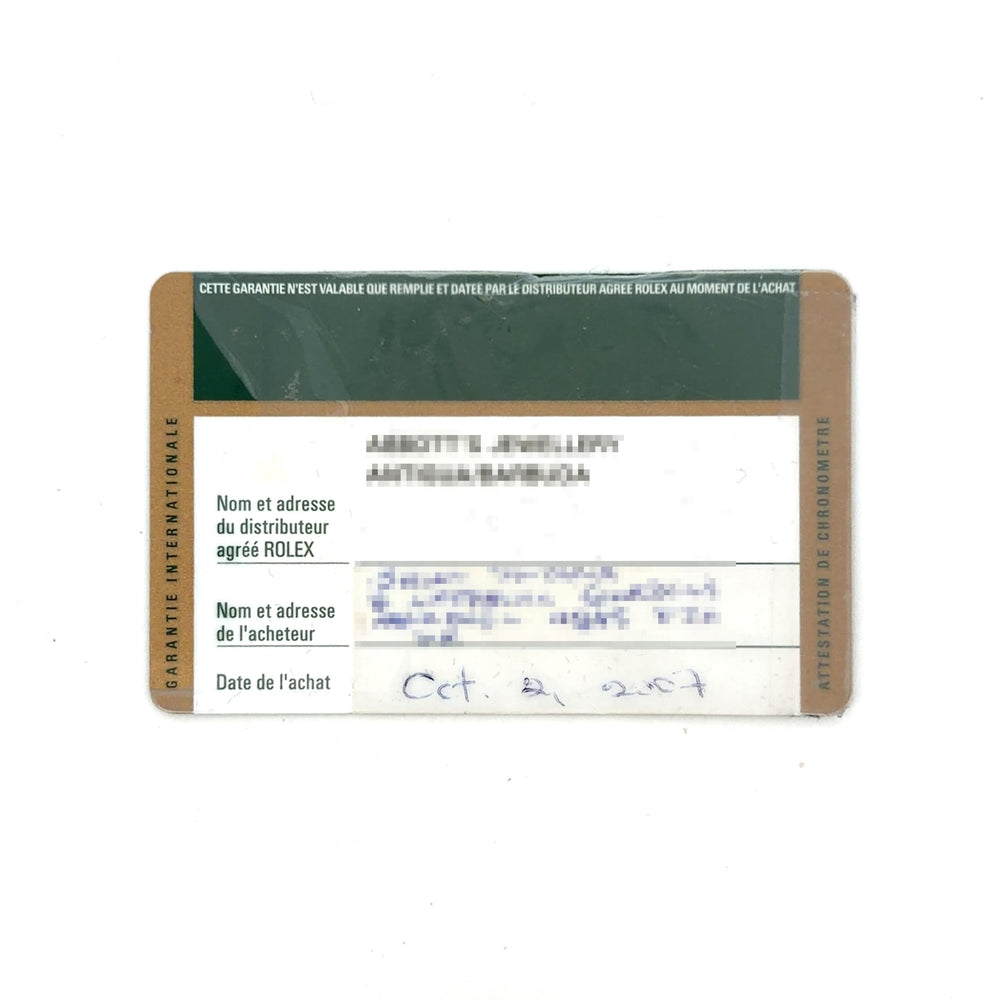 Rolex Yacht Master SS/YG 16623 card