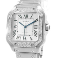 Cartier Santos SS Large w/Diamonds 4075