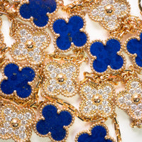 VCA Alhambra 20 Motif Lapis & Diamond 18ky Necklace